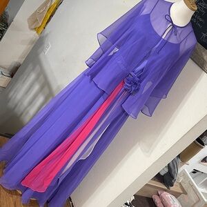 Gorgeous Vintage Chiffon Dress by Norman Berg - Sz 11/12